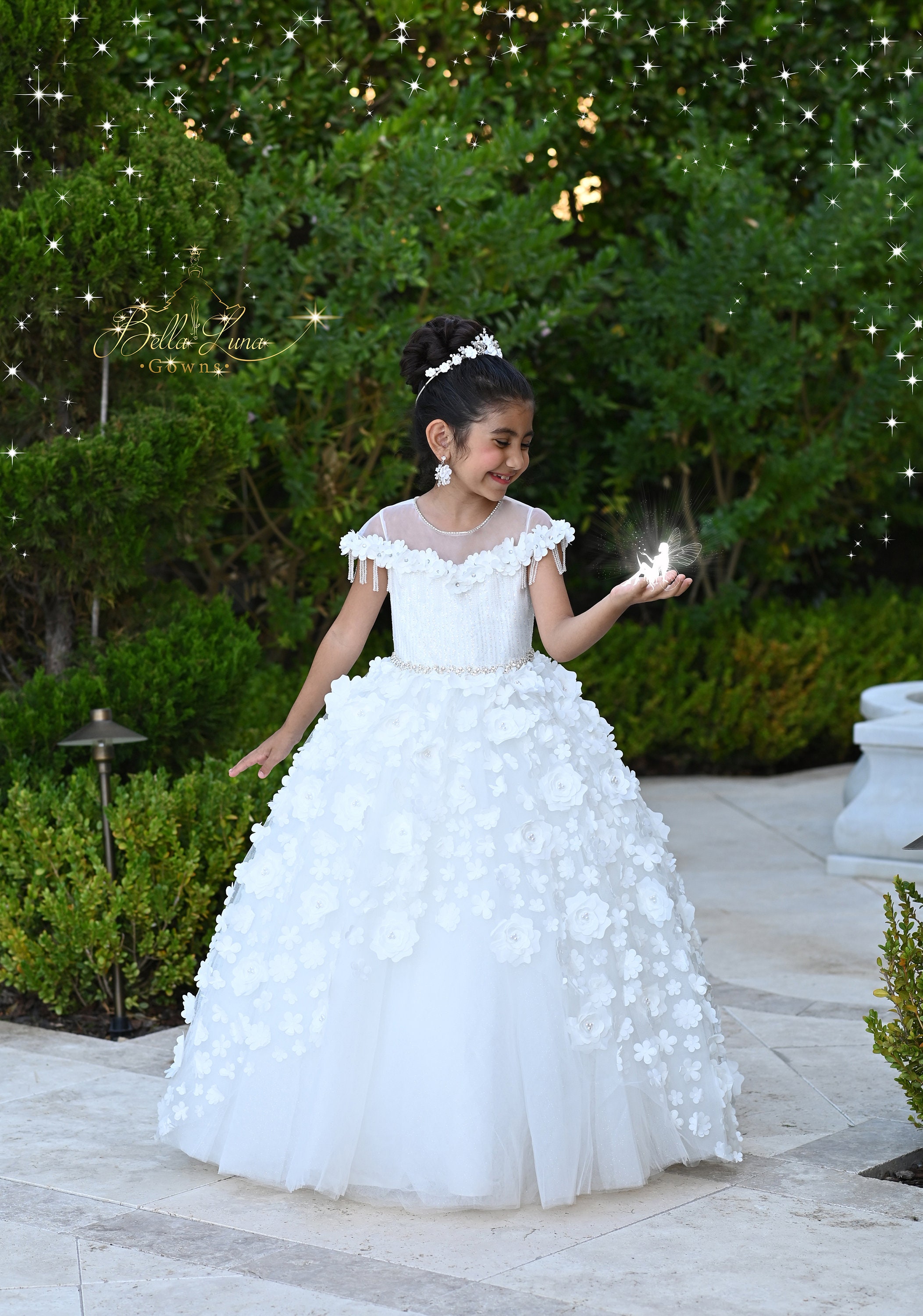 EkidsBridal Vintage Lace Flower Girl Dress – Rhinestone, Polyester, Communion/Baptism/Wedding