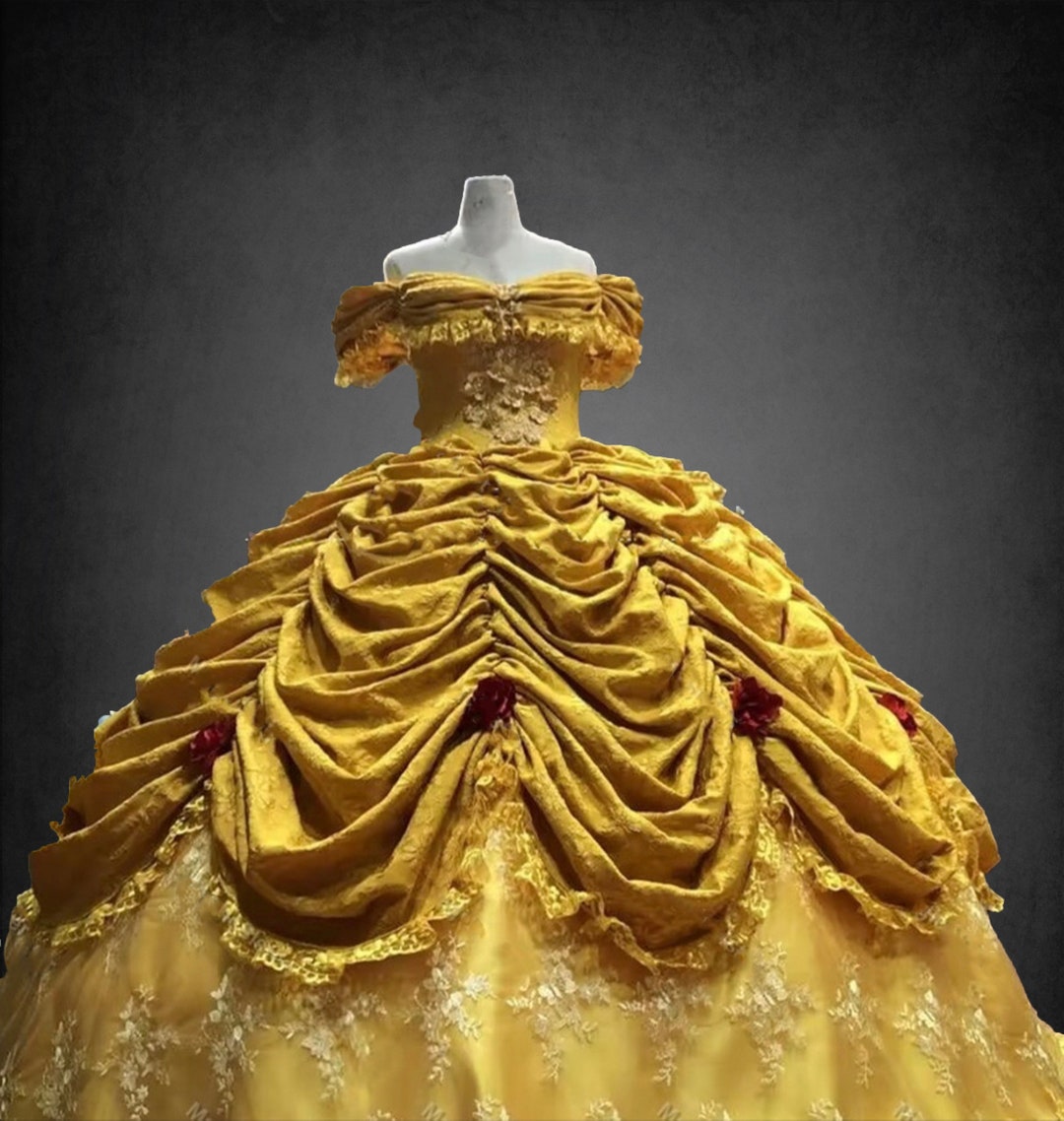 Princess Belle Themed Quinceanera Sweet 15 Ball Gown Dress, off ...