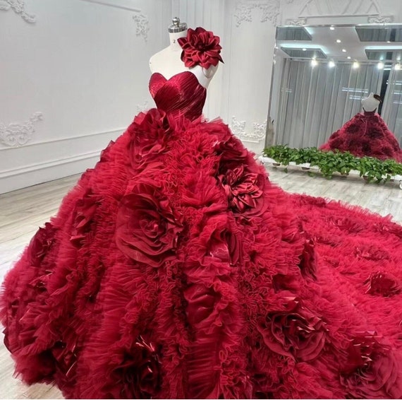 red ball gown