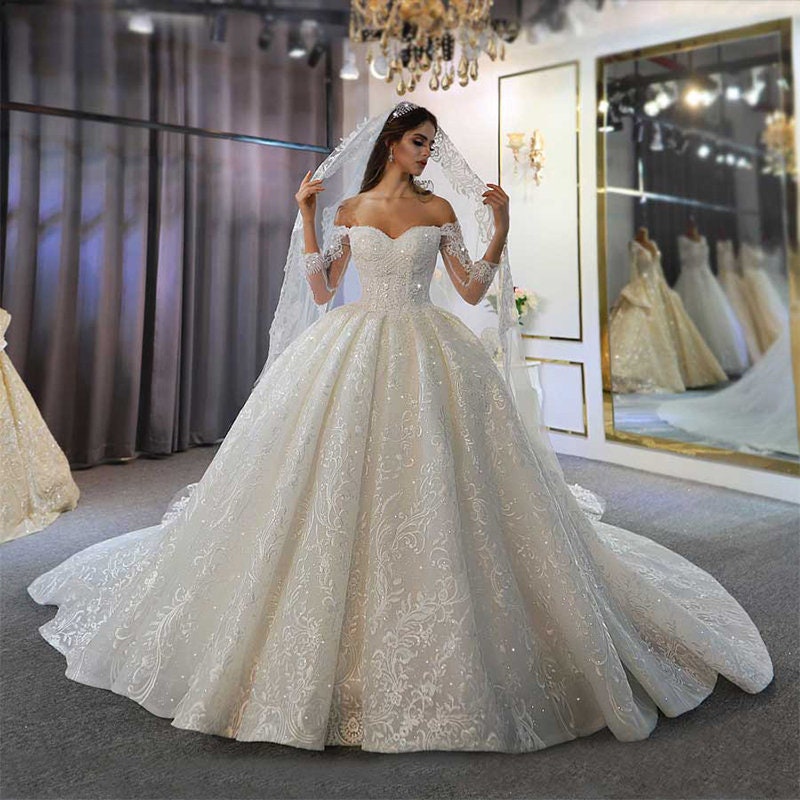 Beaded Wedding Dress Ball Gown Wedding Dress Custom Couture - Etsy
