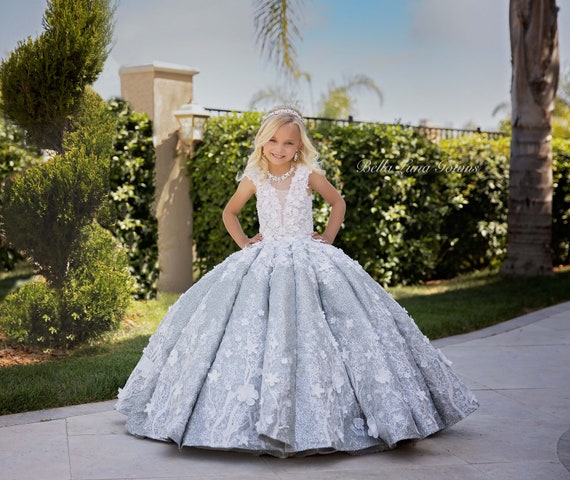 Star Ballgown Kids Sparkly Stars 