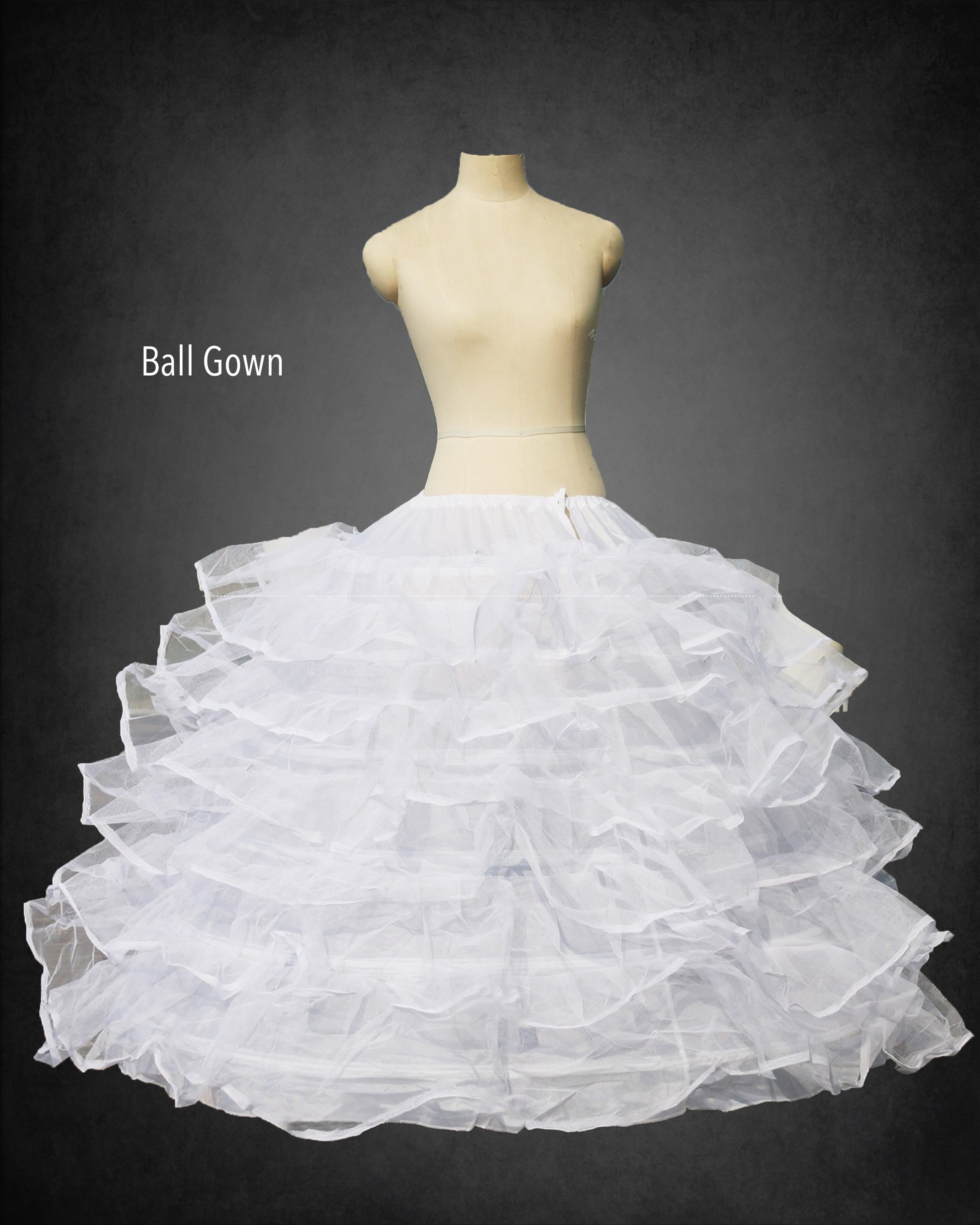 White 6 Hoop Petticoat, Underskirt for quinceanera Ball gown dress, Only available with our "Quinceanera On budget" gown purchase