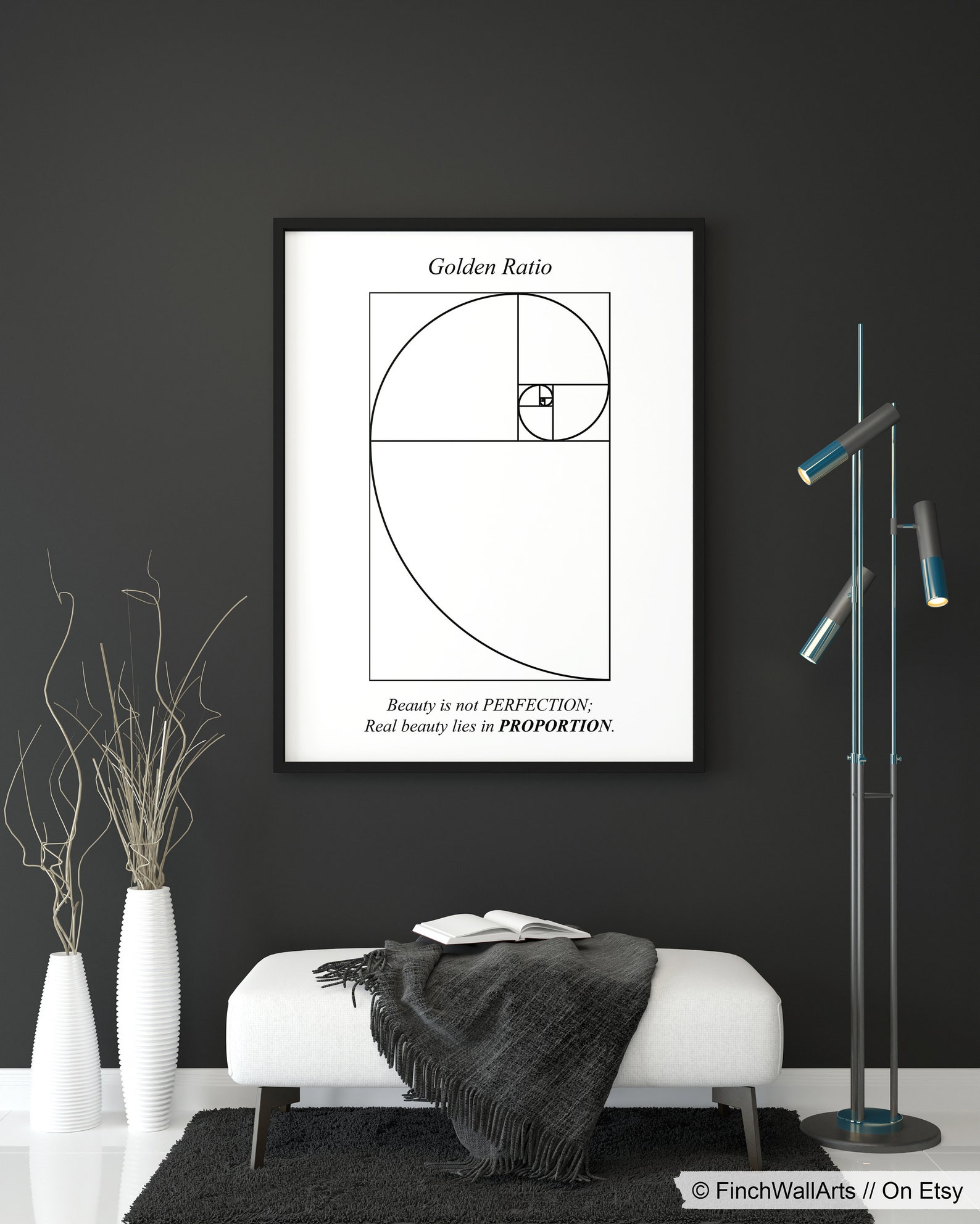 Golden Ratio Printable Digital Wall Art Minimal Proportion Etsy
