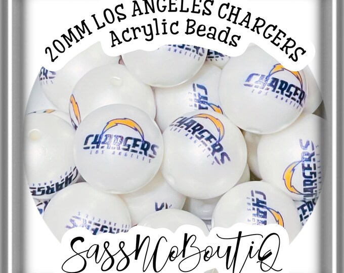 20MM Custom Los Angeles Large Print Acrylic Beads 10 Beads per Pack