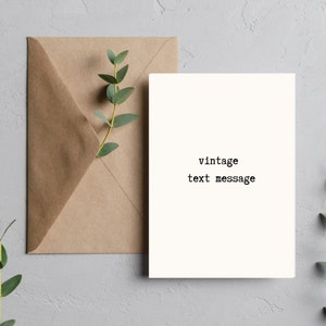 carte de message texte vintage