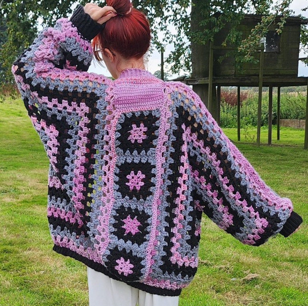 Baggy Mid-length Hexi-cardigan Crochet Custom - Etsy