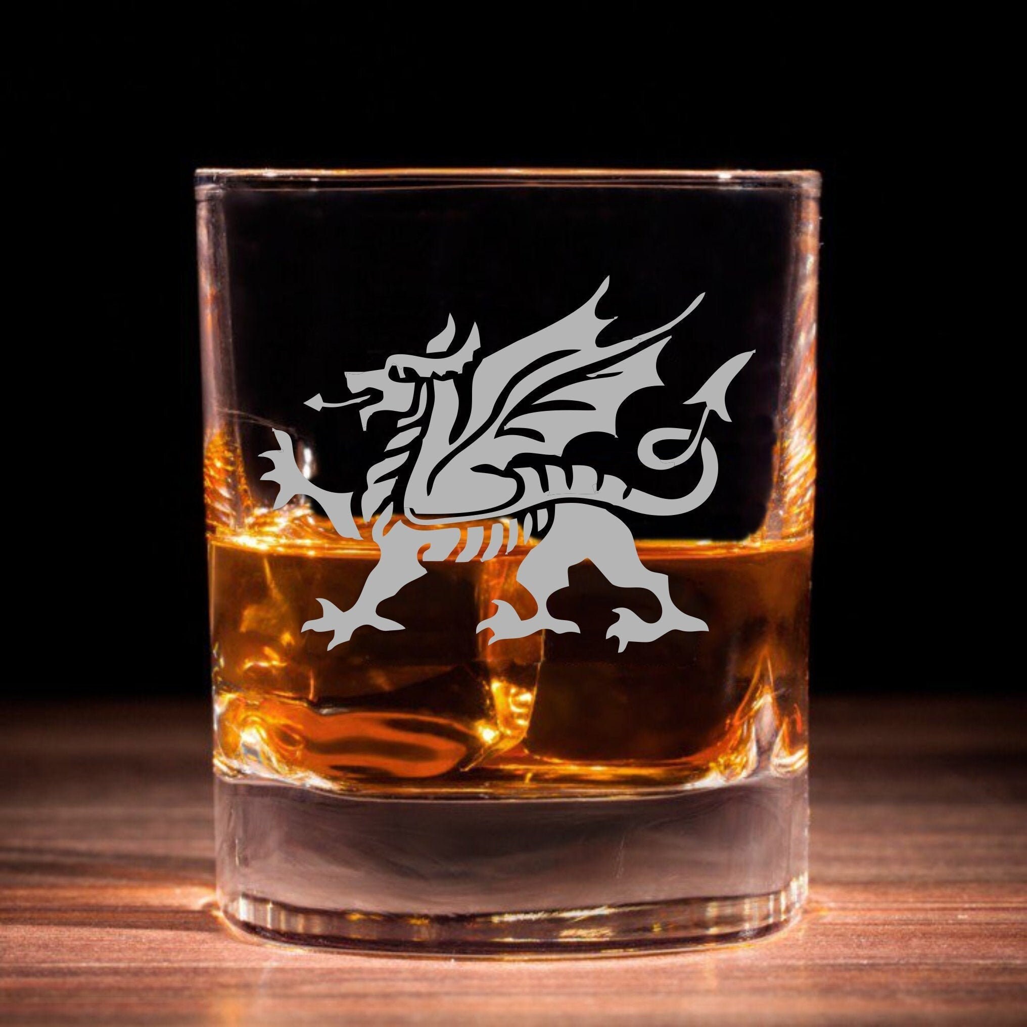 Welsh Dragon Wales Traditional Whiskey Glass Gift Father Etsy