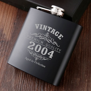 Personalised BIRTHDAY Hip Flask in Gift Box For Boys/Son/Male/18th/21st/40th/Dad 