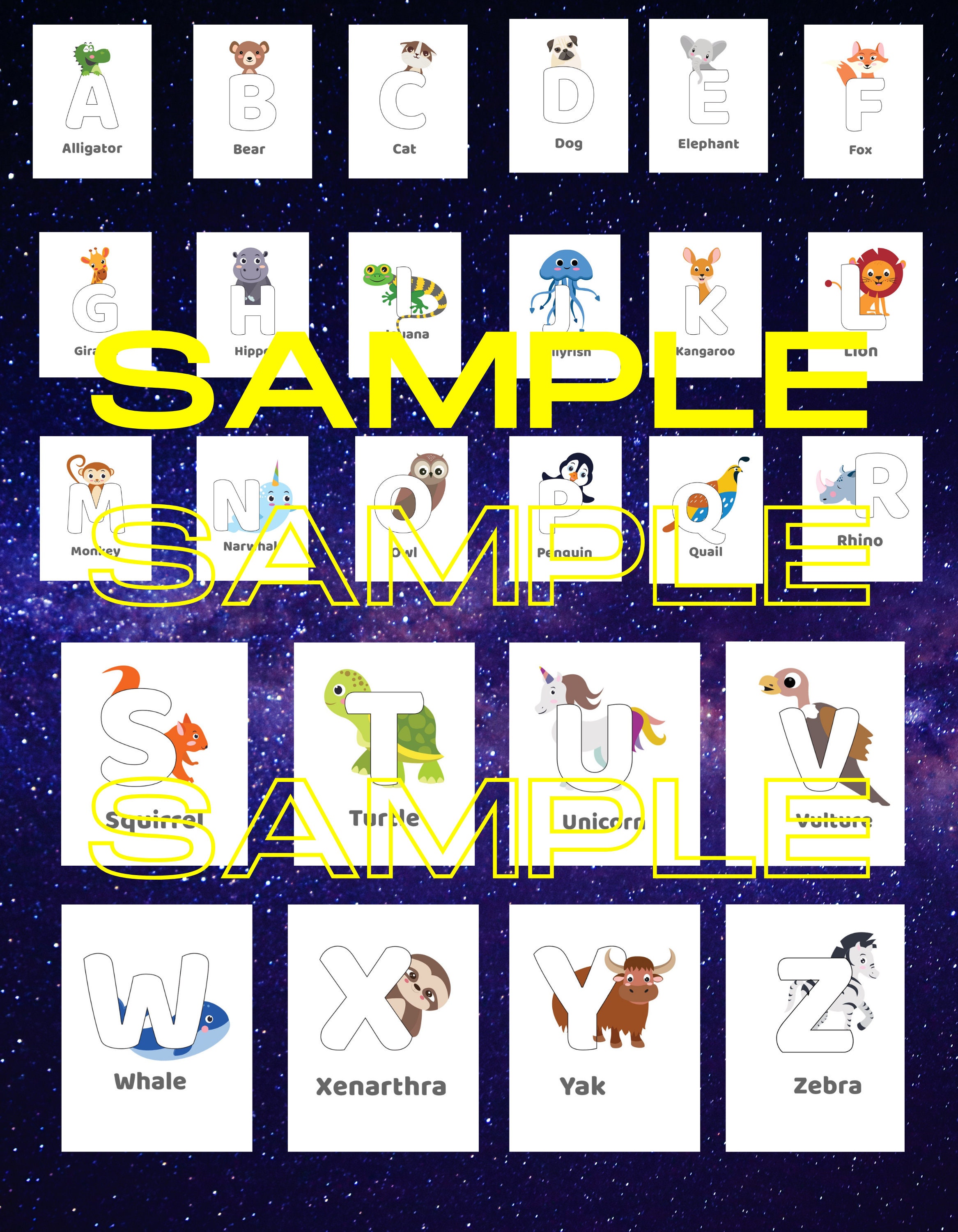 26 Animal Full Alphabet Letters Bundle Instant Digital | Etsy