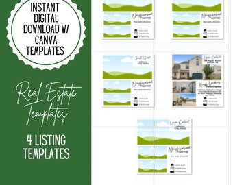 Modello CANVA, immobili appena elencati, sotto contratto, appena venduti Modelli Canva - Social media immobiliari - Social media per agenti immobiliari - Immobiliare