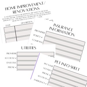 Printable PDF Household Binder Documents, Home Management Binder ...