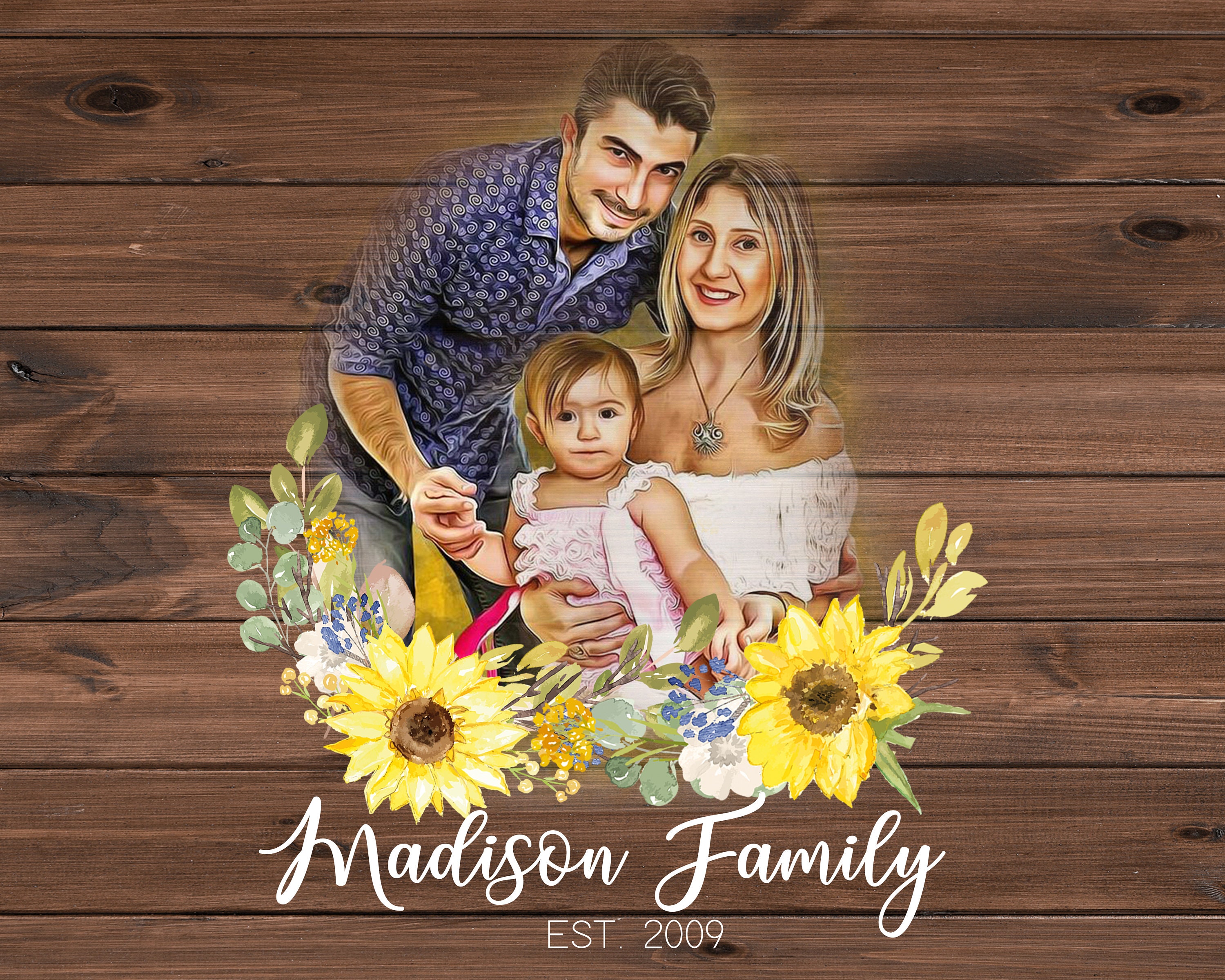 Personalized portrait gift from photo Custom digital portrait Etsy