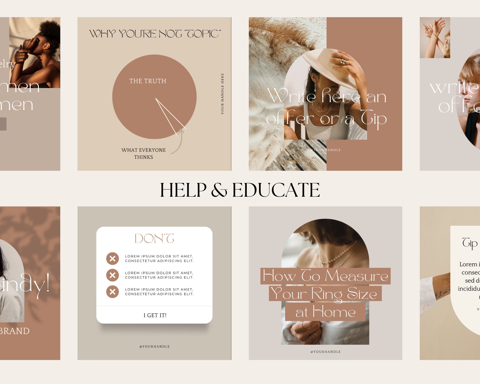 50 Boho Instagram Post Templates – Canva Editable Engagement Booster - Etsy