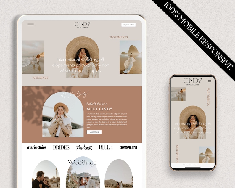 Boho Photographer Website Template: Wix Website Design image 2