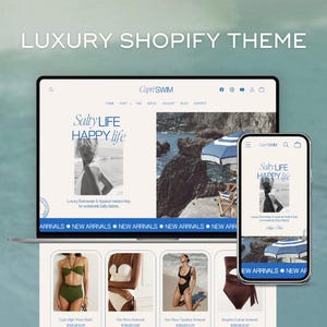 Capri Luxury Shopify Theme | Boutique Website Template | Vintage Design | Editable Canva Templates | Aesthetic Shopify Theme | Shopify 2.0
