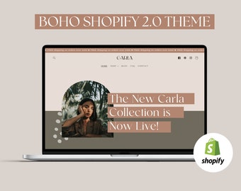Boho Shopify Theme Template - Minimal Shopify Website - Website Template - Shopify Store Banner - Ecommerce Website - Website Design - Green