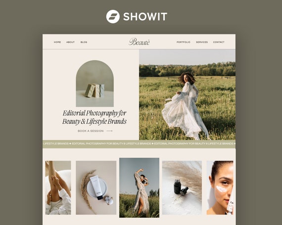 Showit Website Template, Photographer website template, Boho Website Template for Photographer, Photography Website, Showit Website Design