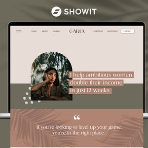 Showit Website Template, Blogger website template, Boho Showit Website Template for Photographers, Coach Website, Showit Website Design