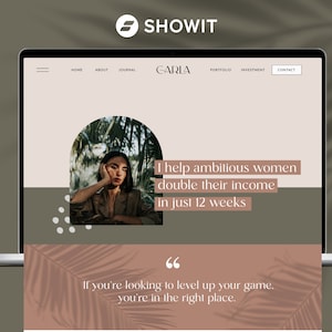 Showit Website Template, Blogger website template, Boho Showit Website Template for Photographers, Coach Website, Showit Website Design