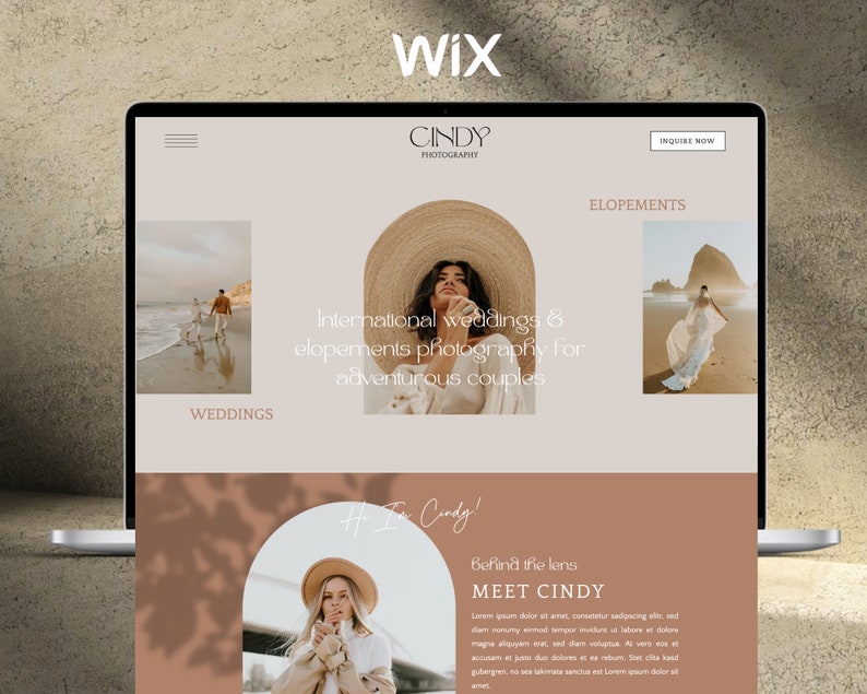 Boho Photographer Website Template: Wix Website Design image 1
