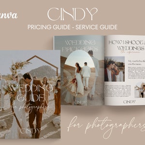 Cindy - Photographer Pricing Template, Photographer Pricing Guide, Photographer Pricing Guide Template Wedding, Wedding Pricing Guide