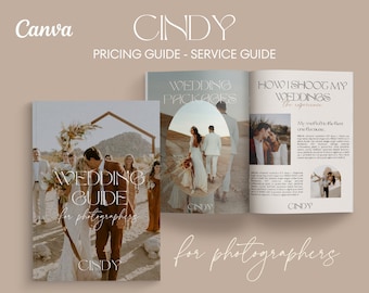Wedding Photographer Pricing Guide Template: Editable Canva Layout (Digital Download)