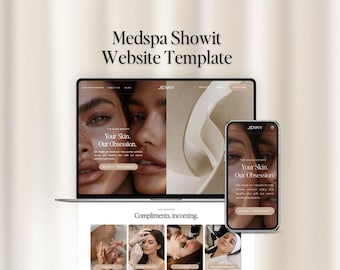 Jenny MedSpa Showit Website Template, Nurse Injector, Botox, Esthetician (Instant Download)