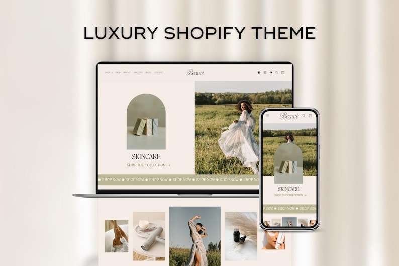 Beaute Shopify Theme Template: Luxury Shopify Theme Store, Skincare Shopify Website Templates, Elegant Boutique Website, Shopify 2.0 Themes image 9