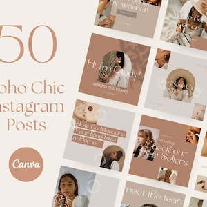 50 boho-sjablonen voor Instagram-berichten: bewerkbare canva-betrokkenheidsbooster