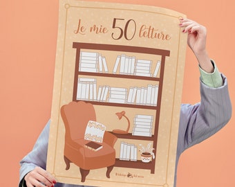 Poster | Reading Tracker | Book tracker | colorare | compilare | regalo | booklover | book | libri