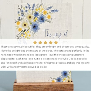 Scripture Cards on Linen Paper With Wooden Holder | Scripture Christian ...