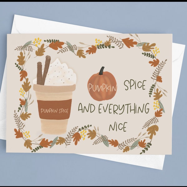 You're My Pumpkin Spice Notecard, Autumn Themed Card, Pumpkin Spice Latte Coffee Lover, Love Card for him or her, Best Friend Fall Card