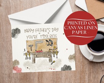 Funny Father’s Day Tool Card | “You’re Tool-Rific” Dad Card | Handyman Father’s Day Card