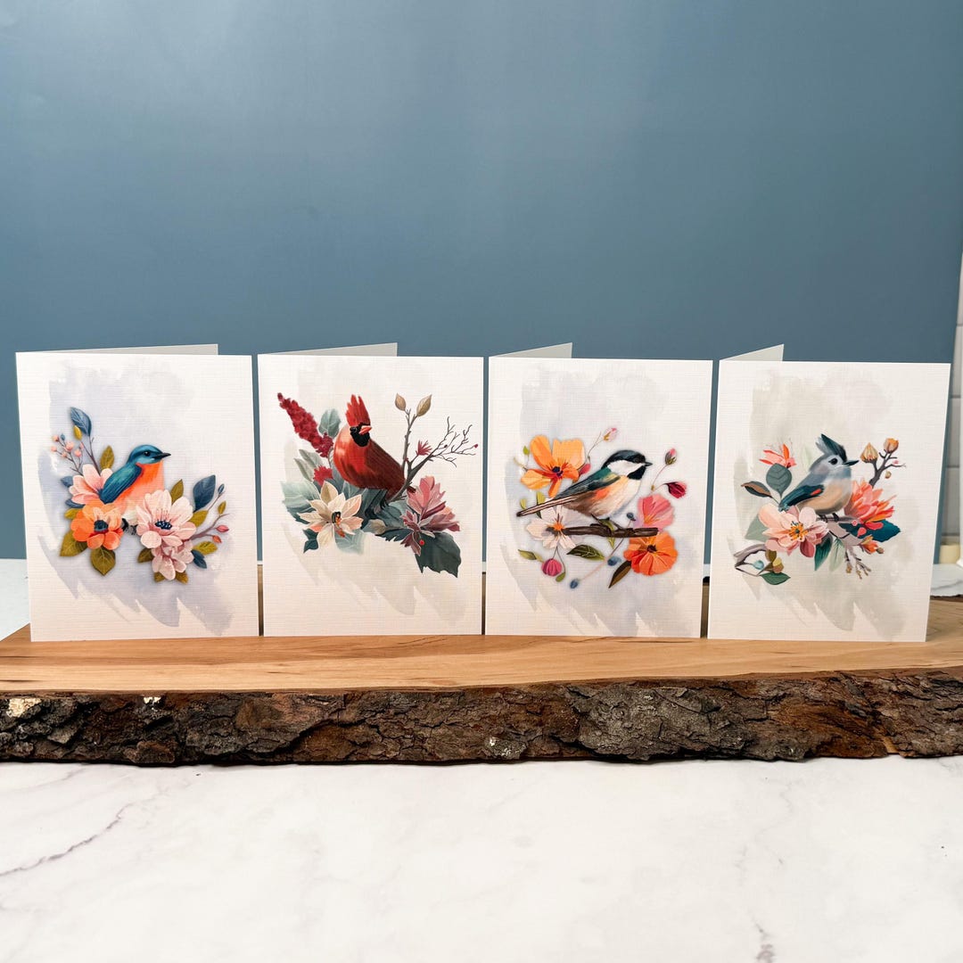 Bird Notecards Set | Blank Greeting Cards With Envelopes | Watercolor ...