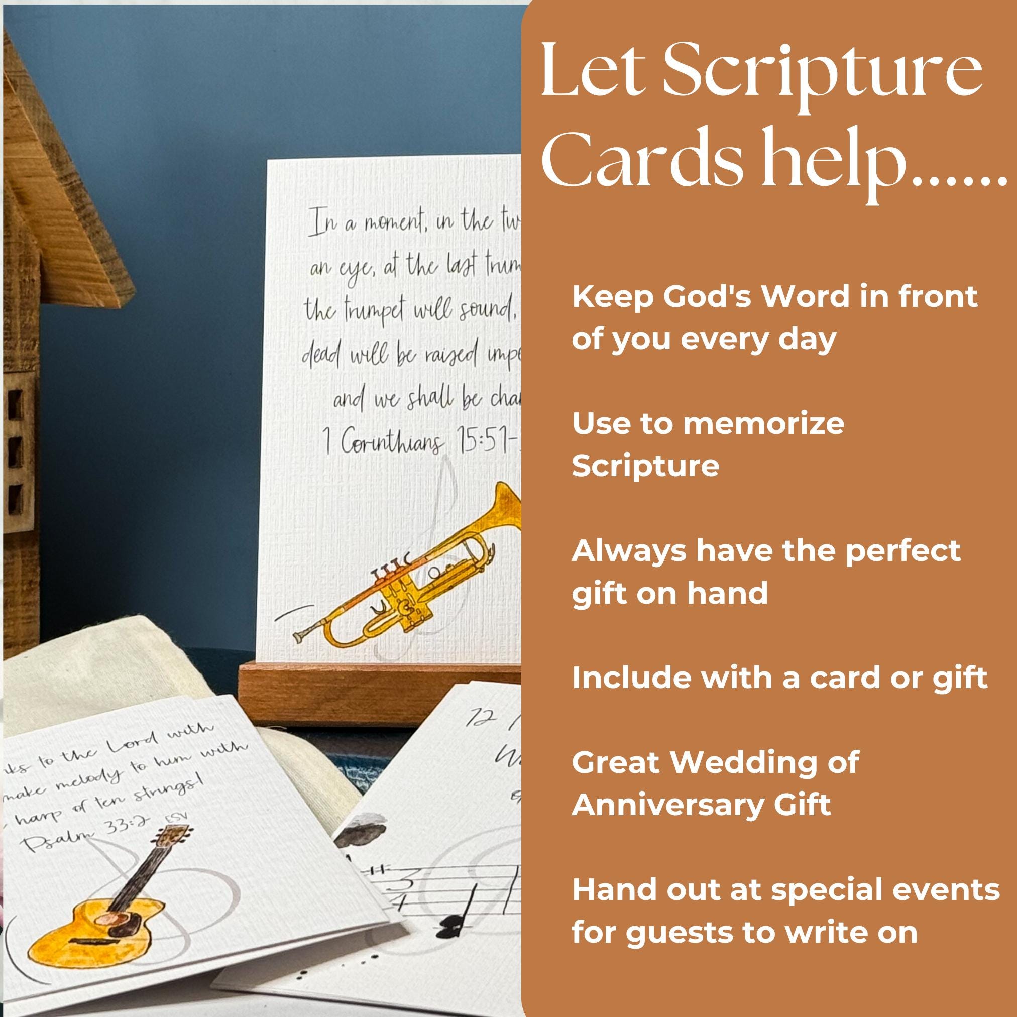 Music Instruments Scripture Cards | Christian Gifts Scripture Cards ...