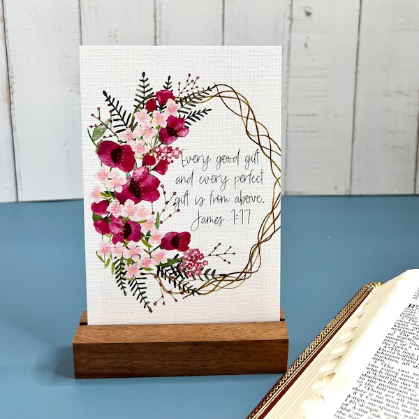 12 Scripture Cards with Holder, God's Promises, Memorize Scripture Verses, Christian Gift for Women, Housewarming Gift, Bible Verse Cards