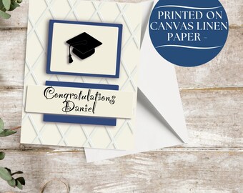 Personalized Graduation Card with Name | Custom School Colors | Congrats Card for Him or Her | Senior Graduation Keepsake.