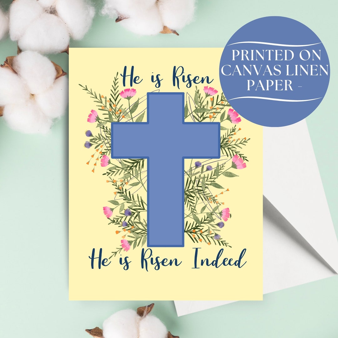 He is Risen Easter Card With Cross | Christian Gifts Cards | Faith ...