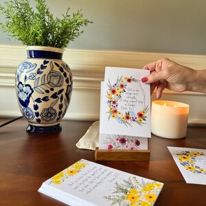 10 Scripture Cards Printed on Linen Paper With Holder | Christian Gift ...