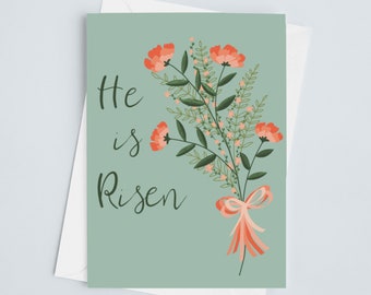 He is Risen Easter Card, Christian Easter Card, Easter Religious Card, He Lives, Blank Easter NoteCard, Celebrate Easter Resurrection