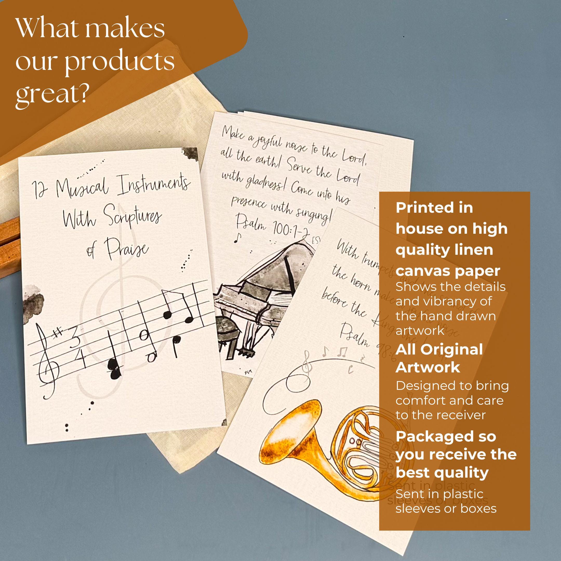 Music Instruments Scripture Cards | Christian Gifts Scripture Cards ...