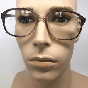 Vintage K105 Mens Eyeglasses Glasses Frame Brown Grey Square Used Eyeglass Frames Retro