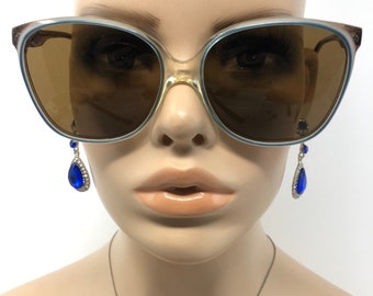 Vintage Cat Eye Sunglasses EB Blue Ladies Sun Shades Frames Glasses Retro