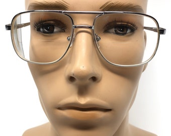 Vintage Vision Express Darren Eyeglasses Glasses Frames Silver Pilot Eyeglasses Frame Retro