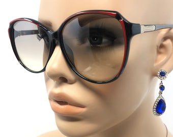 Vintage Mod 9005 Solglasögon Röda Sköldpadda Stora Solskydd Bågar Glasögon Retro