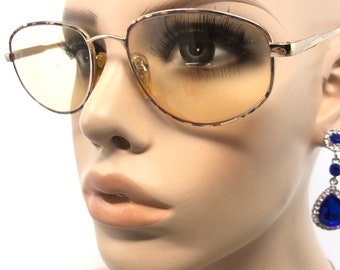 Vintage Ladies Oval Eyeglasses Ladies Glasses Frame Gold Used Eyeglass Frames Retro