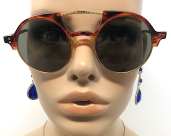 Vintage Arts 3644A zonnebril bruin ronde Steampunk zonneschermen frames bril retro