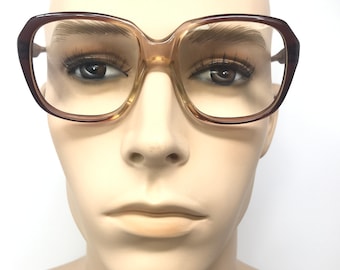 Vintage Pennine Mr Moon Eyeglasses Glasses Frame Brown Clear Square Used Eyeglass Frames Retro