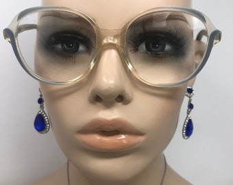 Vintage Ladies Eyeglasses Glasses Frames Grey Clear Square Eyeglasses Frame Retro