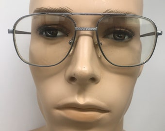 Vintage Mens Eyeglasses Glasses Frames Silver Pilot Eyeglasses Frame Retro